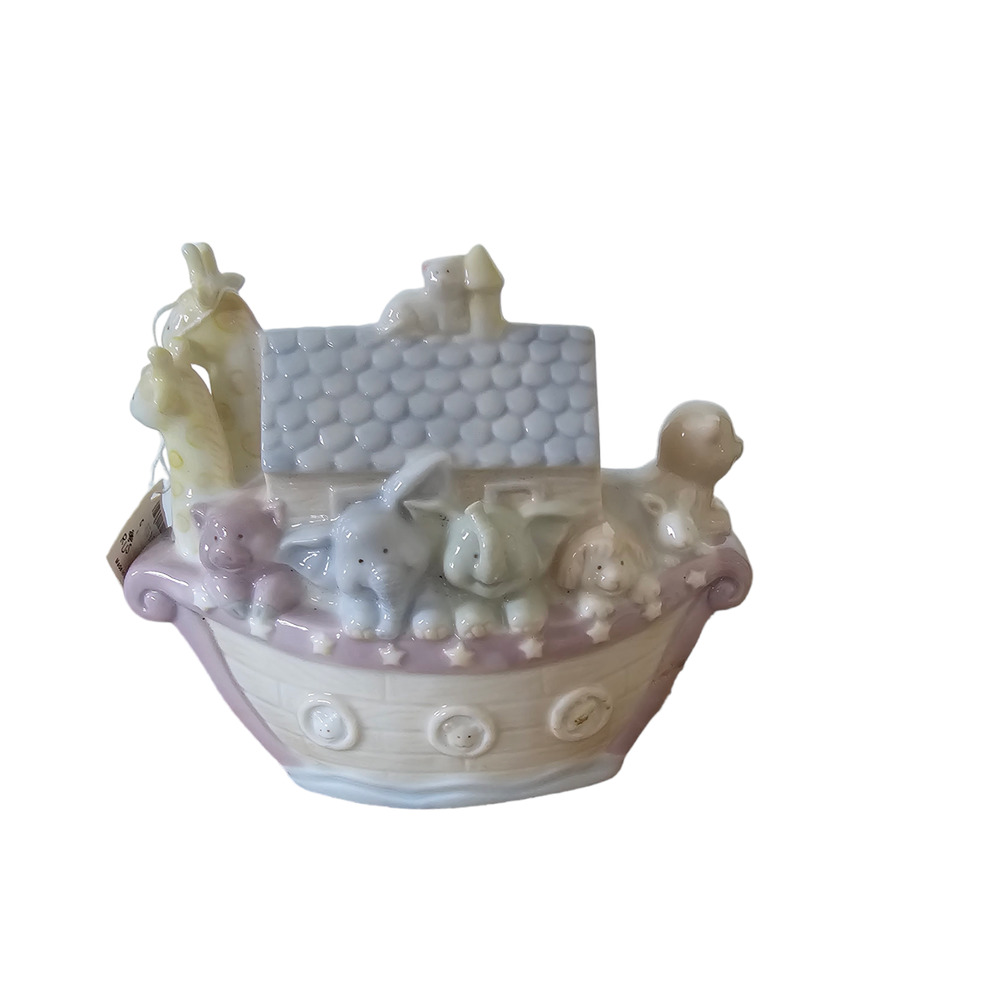 Noah's Ark Porcelain Baby Room Night Light 6.5" X 6